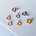 wholesale S925 silver gold-plated spring clasp DIY bracelet necklace clasp extension chain connector round ring clasp accessories-0-0