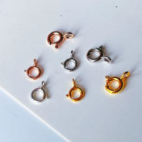 wholesale S925 silver gold-plated spring clasp DIY bracelet necklace clasp extension chain connector round ring clasp accessories-Silver Gray (5 pieces)  Small