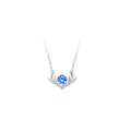 wholesale S925 Sterling Silver Maker "The Rest of My Life with You" Blue Diamond Antler Set Necklace for Women, Fashion Heartthrob Pendant for Christmas Birthday-0-5