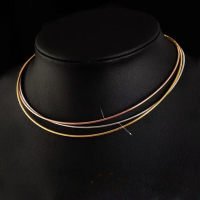 wholesale 925 Sterling Silver Soft Choker Snake Chain Collarbone Necklace for Women in White Gold and Rose Gold Finish, Can Be Worn with Pendants-A platinum collar (approximately 40 cm)