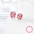 wholesale S925 Sterling Silver Enamel Smiley Face Expression Personality Ins Halloween Earring Gift-0-2