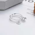 wholesale S925 sterling silver ins Harajuku-style niche design double-layer line sphere openable versatile ring-0-3