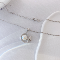 wholesale Sterling Silver New Korean Style Fashion Personalized Small Fish Pearl Pendant Minimalist Collarbone Chain-0-2