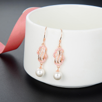 wholesale S925 Silver Cold Style Fashion Accessories Ear Hooks, Korean Pearl Earrings, Women's Elegant Diamond-Studded Ear Drops-Ear hooks 925 silver