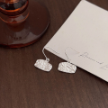 wholesale S925 Sterling Silver Geometric Textured Hook Earrings for Women, Korean Dongdaemun Small Design, Elegant and High-End-0-1