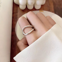 wholesale S925 Silver Antique Silver Oxidized Hollow-Out Minimalist Ring for Women, Unique and Niche Design Openable Ring for TikTok Live-xb1449-Thai silver
