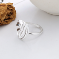wholesale S925 Sterling Silver European and American Cross-Border Minimalist Ins Style Crinkle Texture Ring Face Adjustable Index Finger Ring-0-1