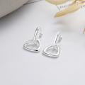 wholesale S925 Sterling Silver Double Loop Triangle Hoop Ear Clasp, Exquisite New Trendy Light Luxury Style with a Niche Design Sense for Women-0-0