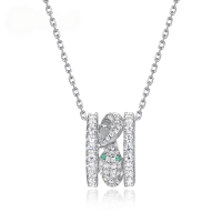 wholesale S925 Sterling Silver Cross-Border New Exaggerated and Unique Serpent Necklace, Luxury Style High-End Feeling Wholesale Customization-Thick silver platinum (excluding chain)  925 silver