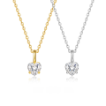 wholesale S925 Silver Heart-Shaped Moissanite Pendant Necklace for Women, TEMU Jewelry Source Factory-0-4