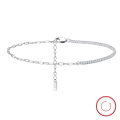 wholesale S925 Sterling Silver Ankle Chain with Layered Cross Shiny O-Link, Plated in 14K Gold, Factory Direct, Cross-Border-0-64