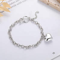 wholesale S925 Sterling Silver Korean Style Ins Trend Creative Heart-shaped Letter Element Accessory Fashionable Bracelet-263S/approx. 9.9g 925 silver