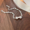 wholesale S925 Sterling Silver Bow Bracelet for Women Minimalist Versatile High-End Pig Nose Chain Jewelry-0-1