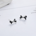 wholesale S925 Sterling Silver Sweet Style Internet-Famous Bow-Shaped Stud Earrings, Minimalist Design and Versatile Women's Earrings-0-0