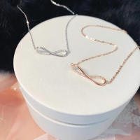 wholesale S925 Sterling Silver Red Moose Infinite Symbol Pendant Necklace, Romantic and Delicate Collarbone Chain-BX0029-Rose Gold 925 Silver