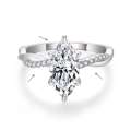 wholesale Metal material first: 2 carat full moissanite ring in new marquise 6*12mm for women engagement wedding band-0-5