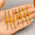 wholesale S925 silver gold-plated natural amber chain, drop, barrel bead, spacer bead DIY unfinished necklace and bracelet accessories-0-1