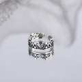 wholesale S925 Silver Distressed Retro Crown Thai Silver Ear Clamp for Women, Hip-Hop, Stylish and Versatile Ear Cuff-0-0