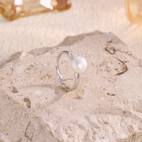 wholesale S925 Sterling Silver Natural Freshwater Pearl Ring Ins Style Simple Korean Minimalist Luxury Women's Finger Ring Index Finger Ring-Minimalist personality pearl ring [JZ015917] &gt; Adjustable opening
