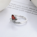 wholesale S925 Silver Retro Vintage Agate Ring with Ancient Style Patterns, Trendy and Versatile Open-Ended Design-0-1