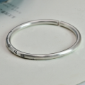 wholesale 9999 Silver Chinese Style "Full of Blessings" Hundred-Fu Character Bracelet for Women, Pure Silver, New Chinese Solid Minimalist Open Bangle for Men-0-0