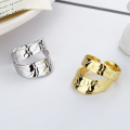 wholesale S925 Sterling Silver Irregular European Style Double-Layer Heavy Duty Open Ring Hip-Hop Ins Minimalist Ring-0-0