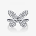 wholesale S925 Sterling Silver Jewelry Marquise 3*6 Butterfly Series Ring, Can Be Paired with Three-Piece Luxury Full Diamond Ring Set-0-0