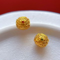 wholesale Gold-plated S925 ancient silver openwork components with chiseled lotus beads, auspicious clouds, Ruyi, and formless beads, round scattered beads for DIY-0-10