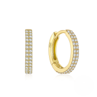 wholesale S925 Silver Curved Wave Two-tone Zircon-accented Ear Cuff, A Classic Hot-seller And Trendy Ins Earring-Gold-Style 4 925 Silver