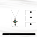 wholesale 925 Sterling Silver Vintage Turquoise Cross Pendant Necklace for Men and Women, Direct from Manufacturer-0-1