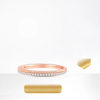 wholesale 18K Rose Gold Plated Versatile Cultured Diamond Ring, Synthetic Diamond Stacking Ring for Men and Women-18K Gold Cultured Diamond Ring (Rose Gold)  Hong Kong Code No. 20