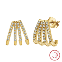 wholesale S925 Sterling Silver Cloud-pull Earrings White Zircon Row Diamond Claw-shaped Personality Jewelry Manufacturer Direct Wholesale-14K gold, approx. weight: 2.8g 925 silver