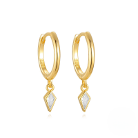 wholesale 925 Sterling Silver Kite Stone Ear Hoops,ins。-Gold 925 silver