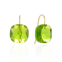 wholesale S925 Sterling Silver Luxury Sparkling Crystal Ear Hooks,。-Gold-Green 925 Silver