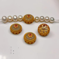 wholesale 925 silver gold-plated flower bead spacer gasket semi-finished DIY jewelry crystal gemstone bracelet necklace accessories-0-11
