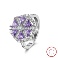 wholesale S925 Sterling Silver Fashionable and Unique Rotatable Ring for Women with Purple Zircon High-End Feel Wholesale-0-0