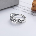 wholesale S925 sterling silver heavy work twisted chain triple-layer ring, trendy and unique unisex design-0-2