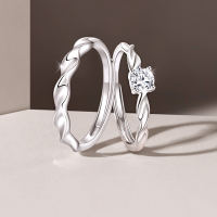 wholesale S925 Sterling Silver Shining Galaxy Couple Rings, Elegant and Luxurious High-End Matching Bands for Girlfriend as New Year Anniversary Gift-Sparkling Galaxy [Couple Ring] &gt;PR003717 Sterling Silver