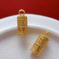 wholesale Gold-plated 925 ancient silver fittings with rhinestones, bamboo leaf, six-syllable mantra, sunflower pendant, and abacus charm for DIY-0-5