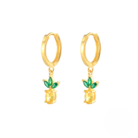 wholesale S925 Sterling Silver Mini Tropical Fruit Earrings, A Best-selling Creative Minimalist Design-Gold-Pineapple