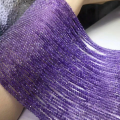 wholesale Metal, natural 2mm 3mm 4mm Uruguay amethyst faceted cut surface scattered beads amethyst cut corner football surface semi-finished beads-0-0
