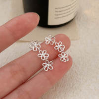 wholesale S925 Sterling Silver Korean Style Floral Tassel Earrings for Women, Fresh and Dainty Best Friend Ear Accessories, New Collection-Sterling silver