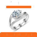 wholesale S925 Silver Set Oval Moissanite Ring Combination Ring Standalone Site Best-Selling Elegant Minimalist Style-0-0