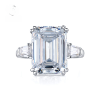 wholesale S925 Silver New Imported High Carbon Diamond 11*15mm Yellow Diamond Ring for WomenIns Style-R441 White Diamond No.7