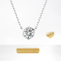 wholesale Au750 18k Gold with Lab-Grown Diamond Necklace, Genuine Diamond 03 Carat Hexagon Pendant Collarbone Chain-0-0