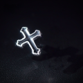 wholesale S925 silver black enamel cross stud earrings with resin for trendy men and women E0377-0-1