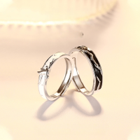 wholesale 925 Sterling Silver Chinese Style Enamel Open-Ended Couple Rings, High-End Pair of Lovebird Matching Bands-S925 silver women's ring>Adjustable opening