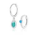 wholesale 925 sterling silver asymmetrical earrings, lightweight luxury high-end ear cuffs, enamel drip-painted opal earrings, factory direct-0-0