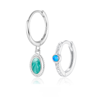 wholesale 925 sterling silver asymmetrical earrings, lightweight luxury high-end ear cuffs, enamel drip-painted opal earrings, factory direct-Green enamel-gold earrings (pair)  925 silver
