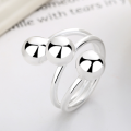 wholesale S925 Sterling Silver Exaggerated Irregular Sphere Open Ring for Punk Style and Rave Index Finger-0-1